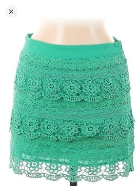 Francesca's Collections Emerald Crochet Lace Mini Skirt Sz Medium NWT $88